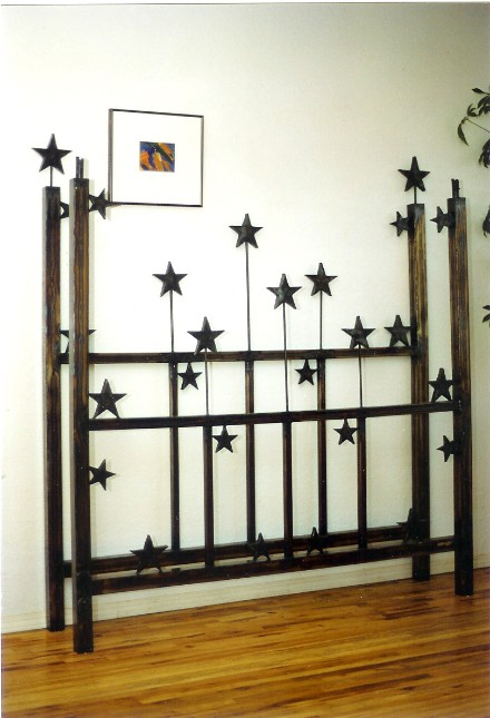 Steel bed with stars, roy mackey, steel sculpture, steel art, flamingsteel.com, vancouver artist